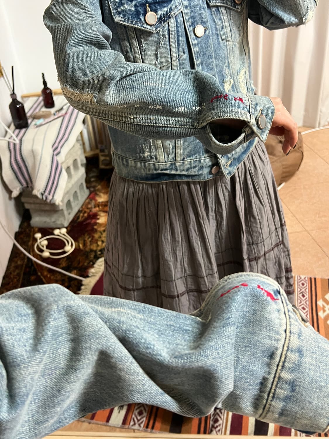 Miss sixty 여성 디스트로이드 데님 트러커 자켓 상품이미지3