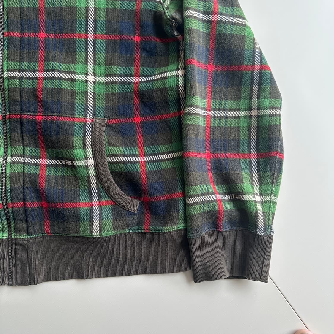 90s 폴로 랄프로렌 FULL 써멀 블랙와치 체크 후드집업 상품이미지4