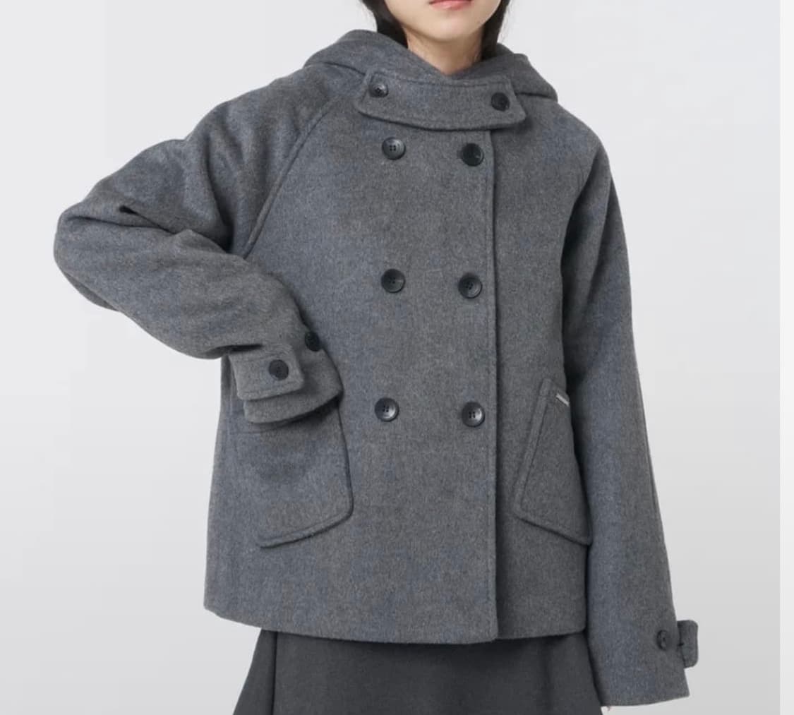 미세키서울 후디 더블 버튼 코트 차콜 상품이미지3