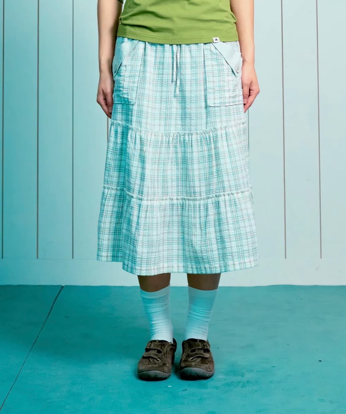 더콜디스트모먼트 TCM frill pocket check skirt 상품이미지1
