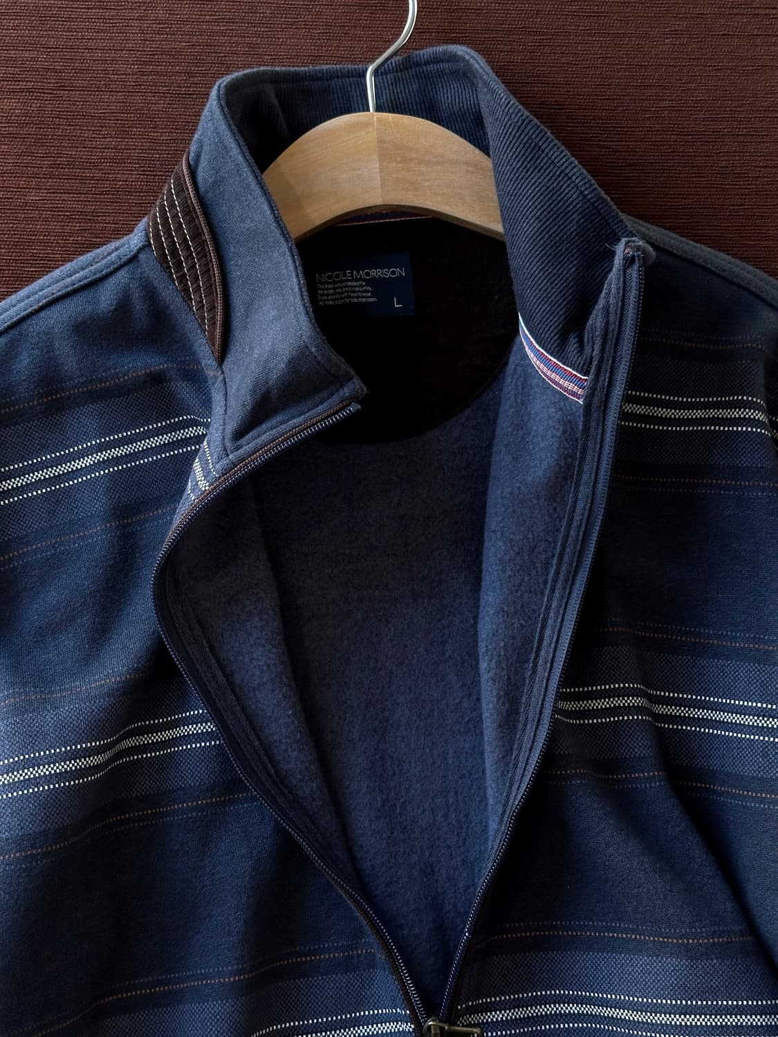 Stripe pattern cotton sweat zip jacket 상품이미지4