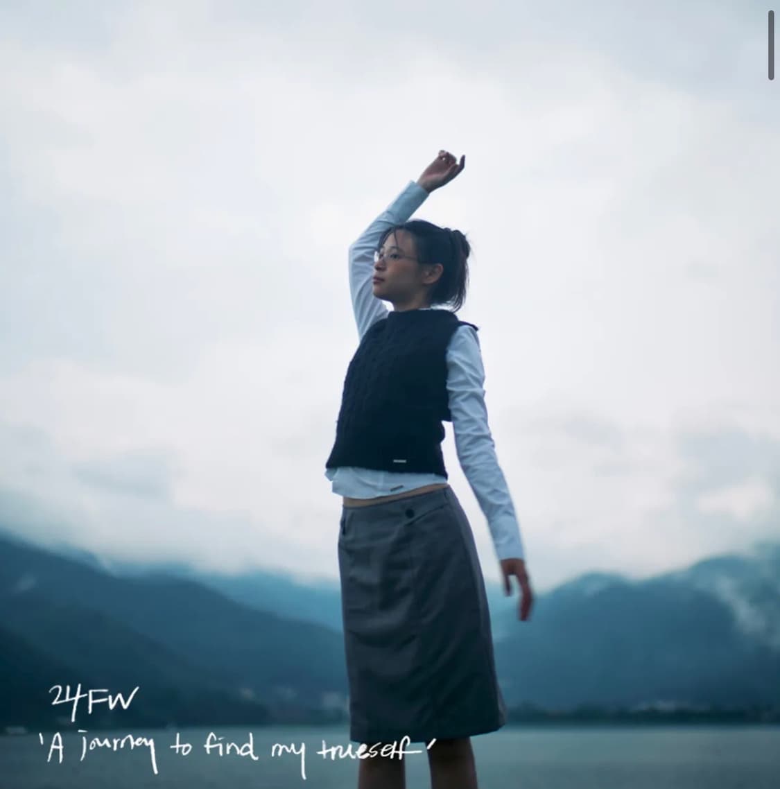 미세키 서울 Cable knit vest BLACK 상품이미지3