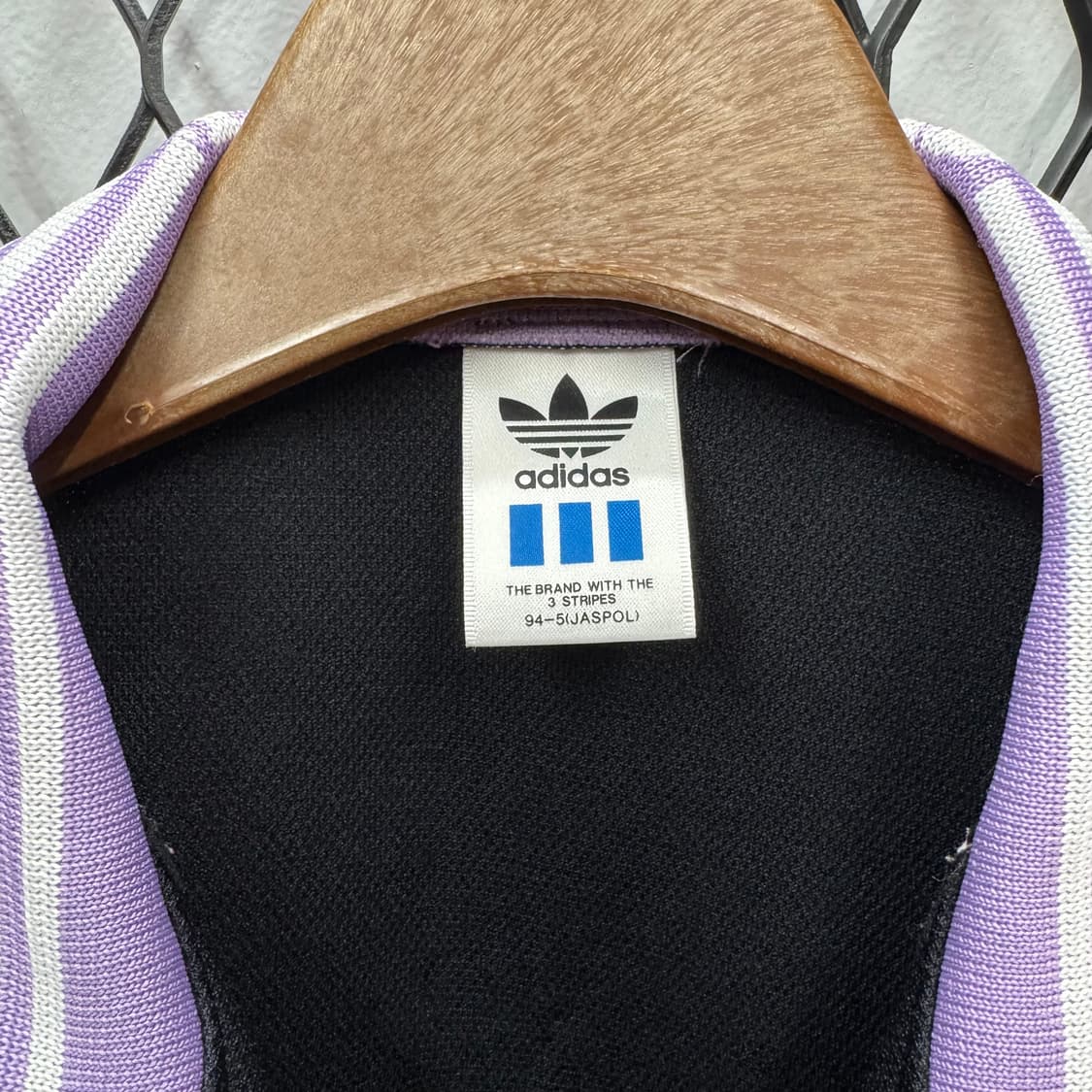 90s 아디다스 재팬 크롭 트랙 자켓 트레포일 로고 포인트 블랙 퍼플 상품이미지6