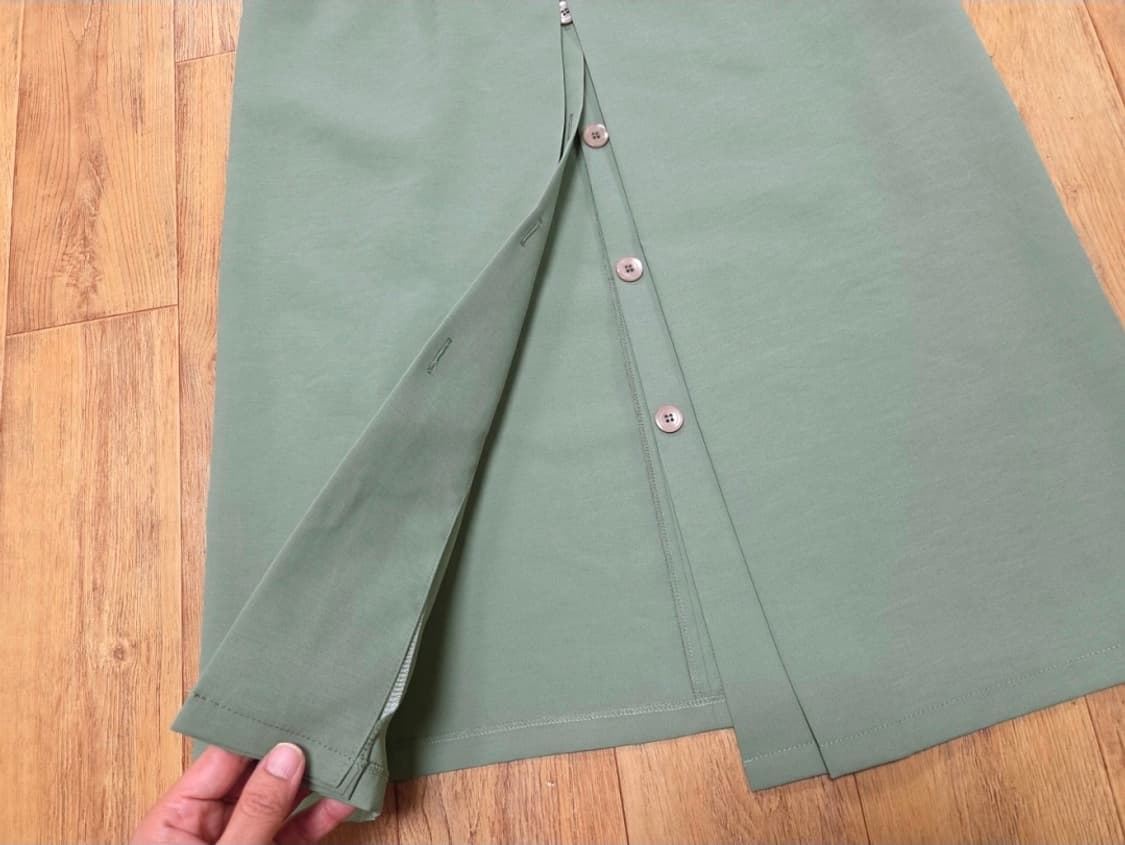 스프링크로커스 버튼 슬릿원피스 프리사이즈 새상품(카키그레이칼라) 상품이미지7