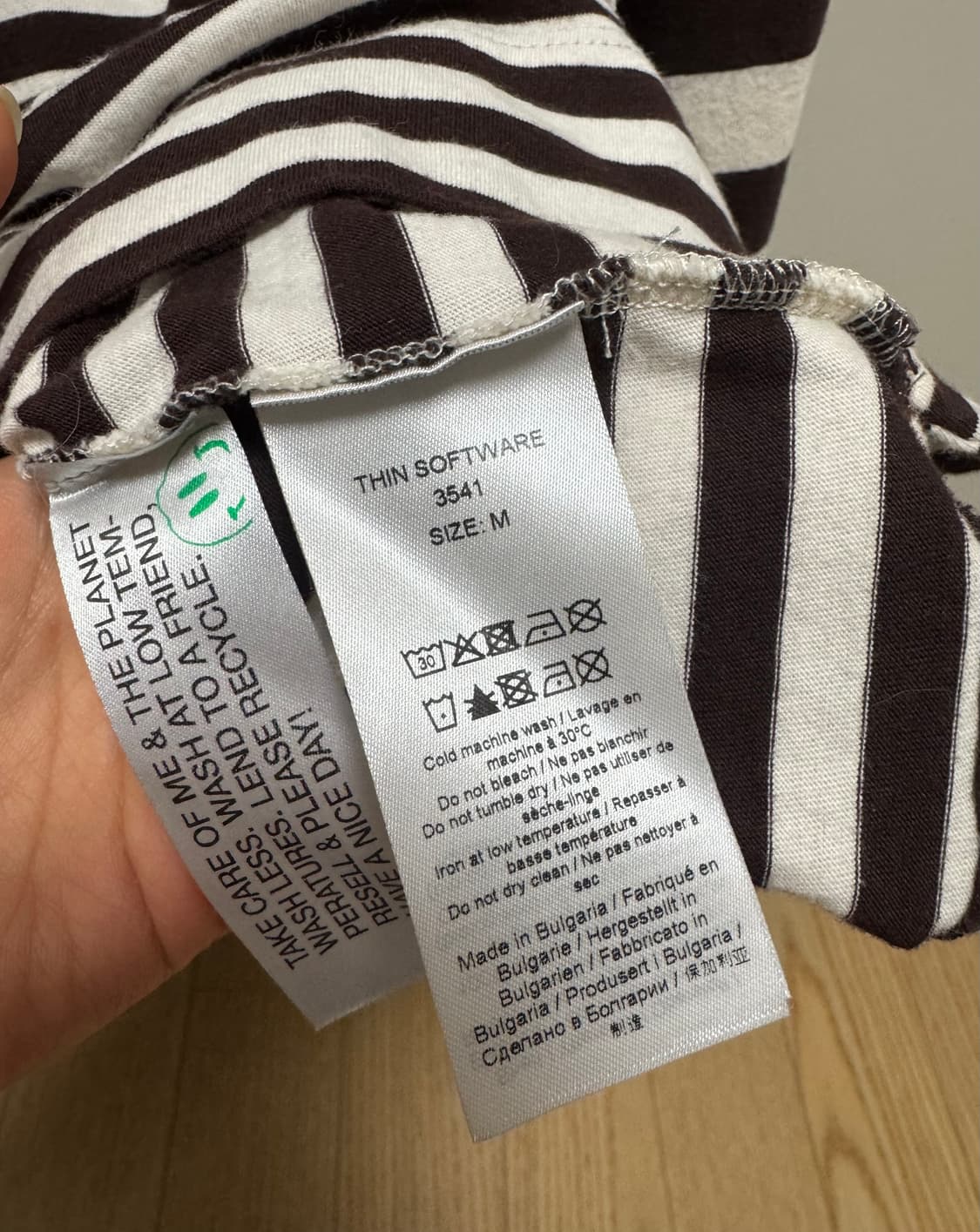 가니 스트라이프 긴팔 티셔츠 M 상품이미지4