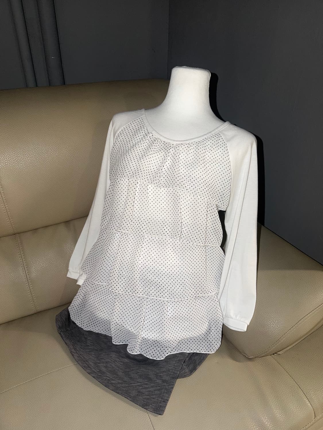 dot pattern can-can detail top 상품이미지1