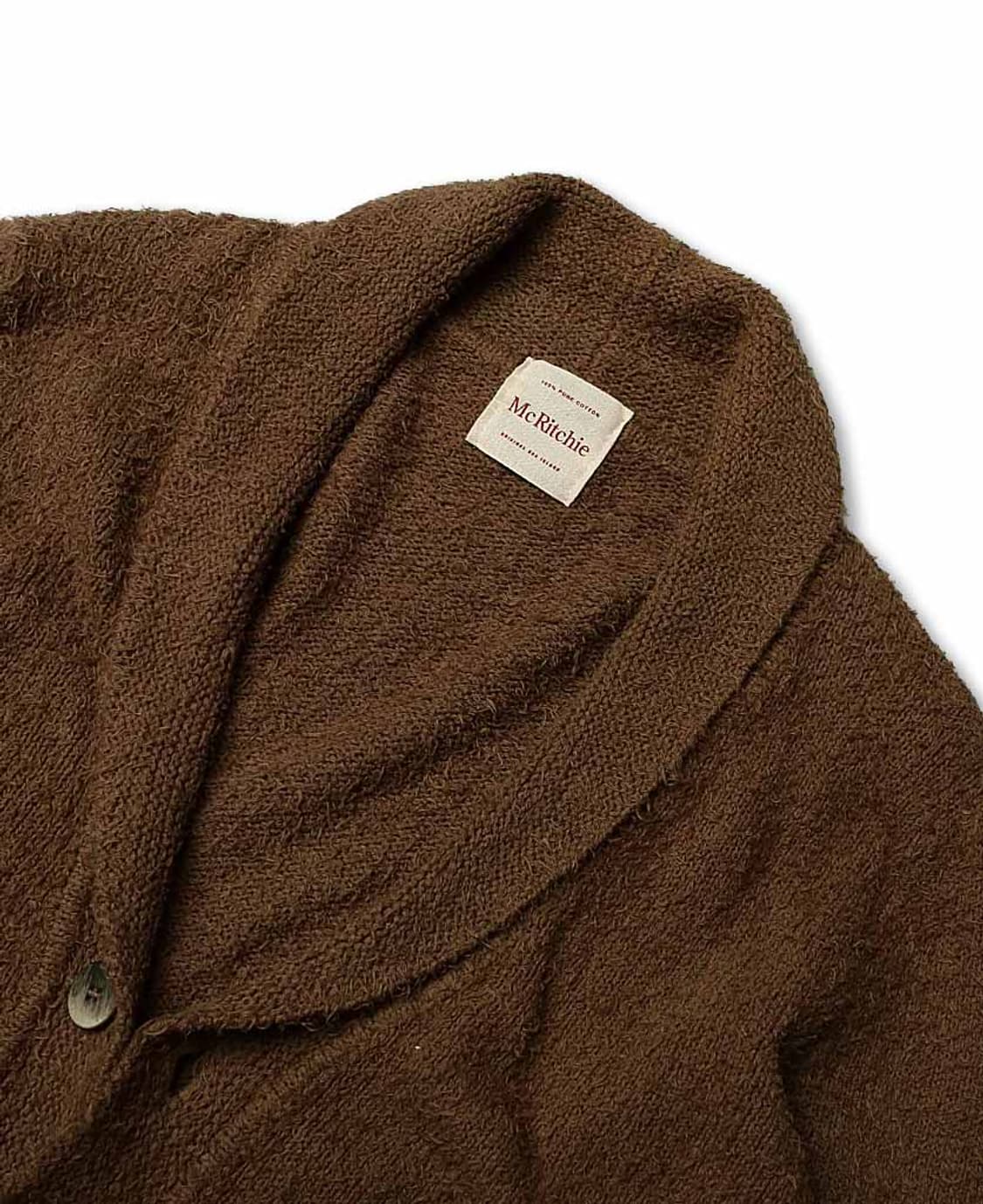 맥리치 [McRitchie] 브라운 이태리 빈티지 코튼 니트 숄카라가디건 상품이미지2