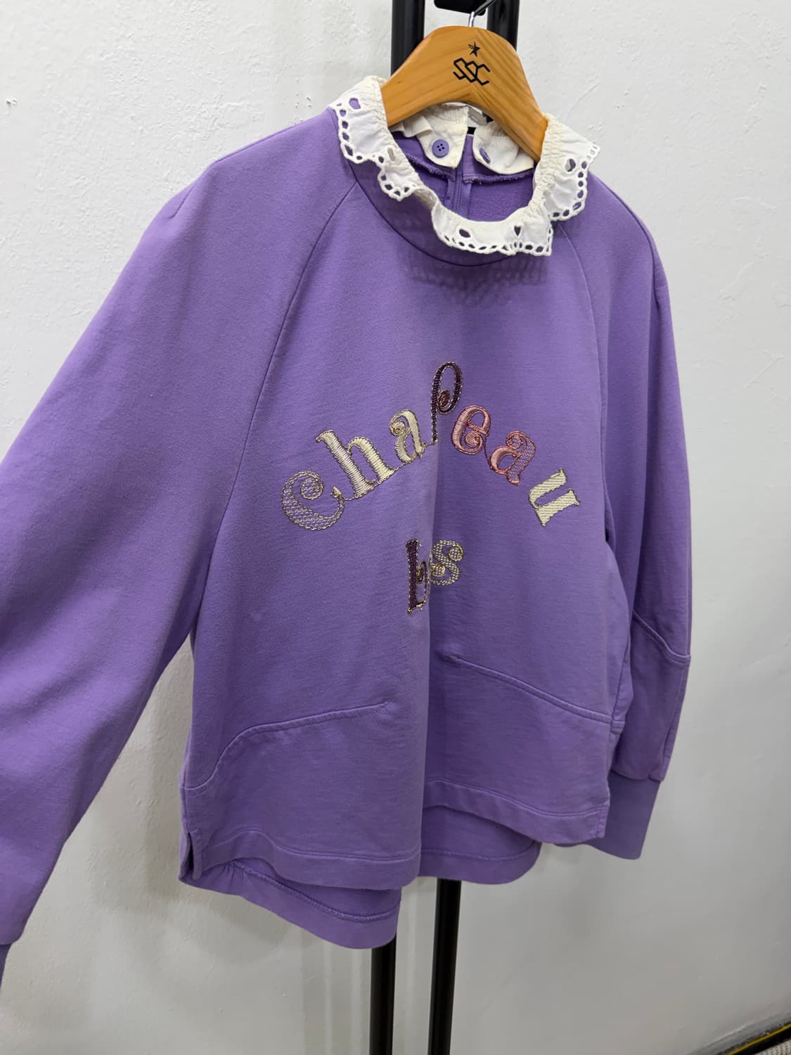 정품) O2ND 오즈세컨 한섬 21ss 레이스 카라 맨투맨 82 상품이미지2