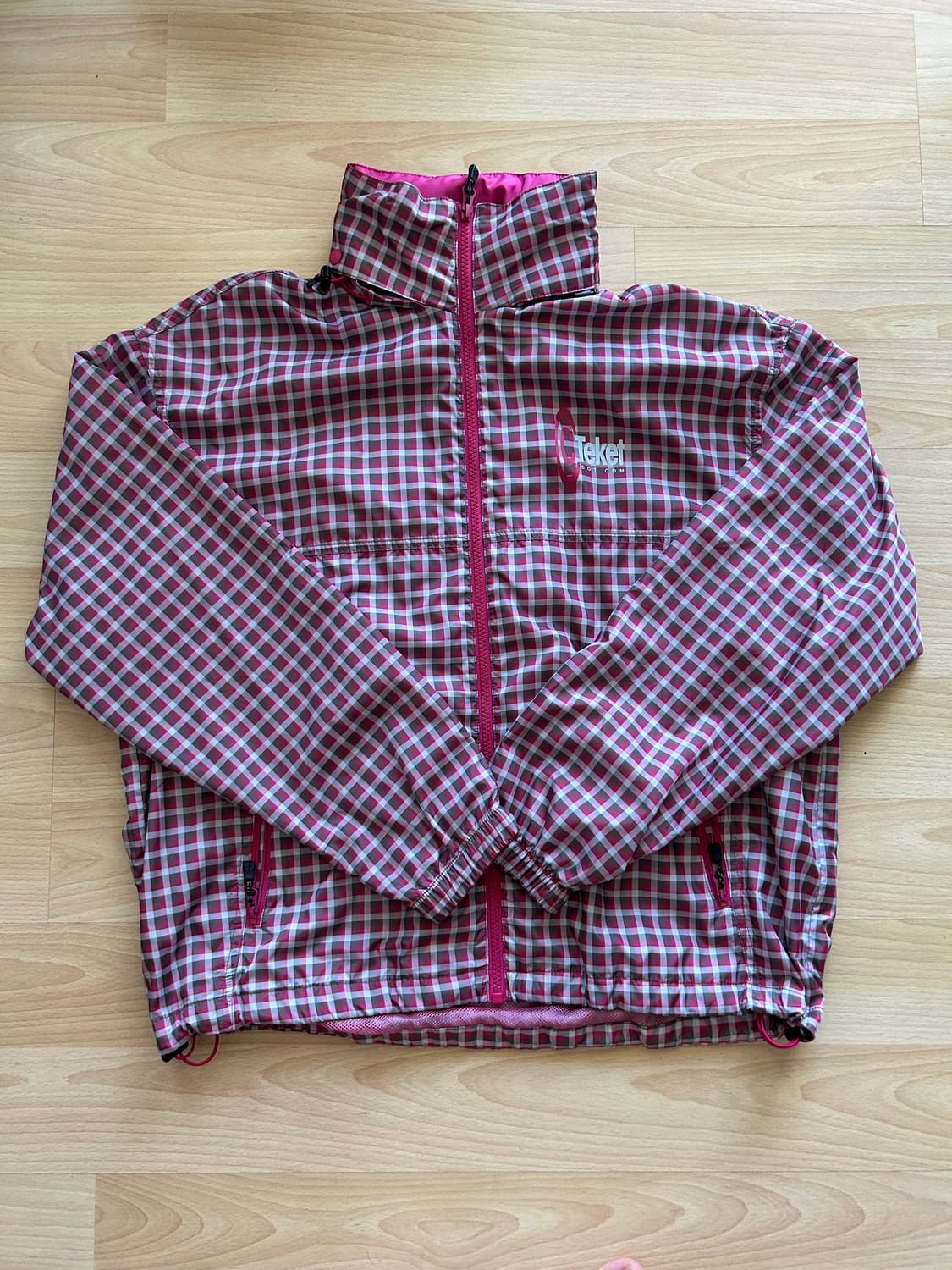 테켓 체크 후드 바람막이 자켓 상품이미지2