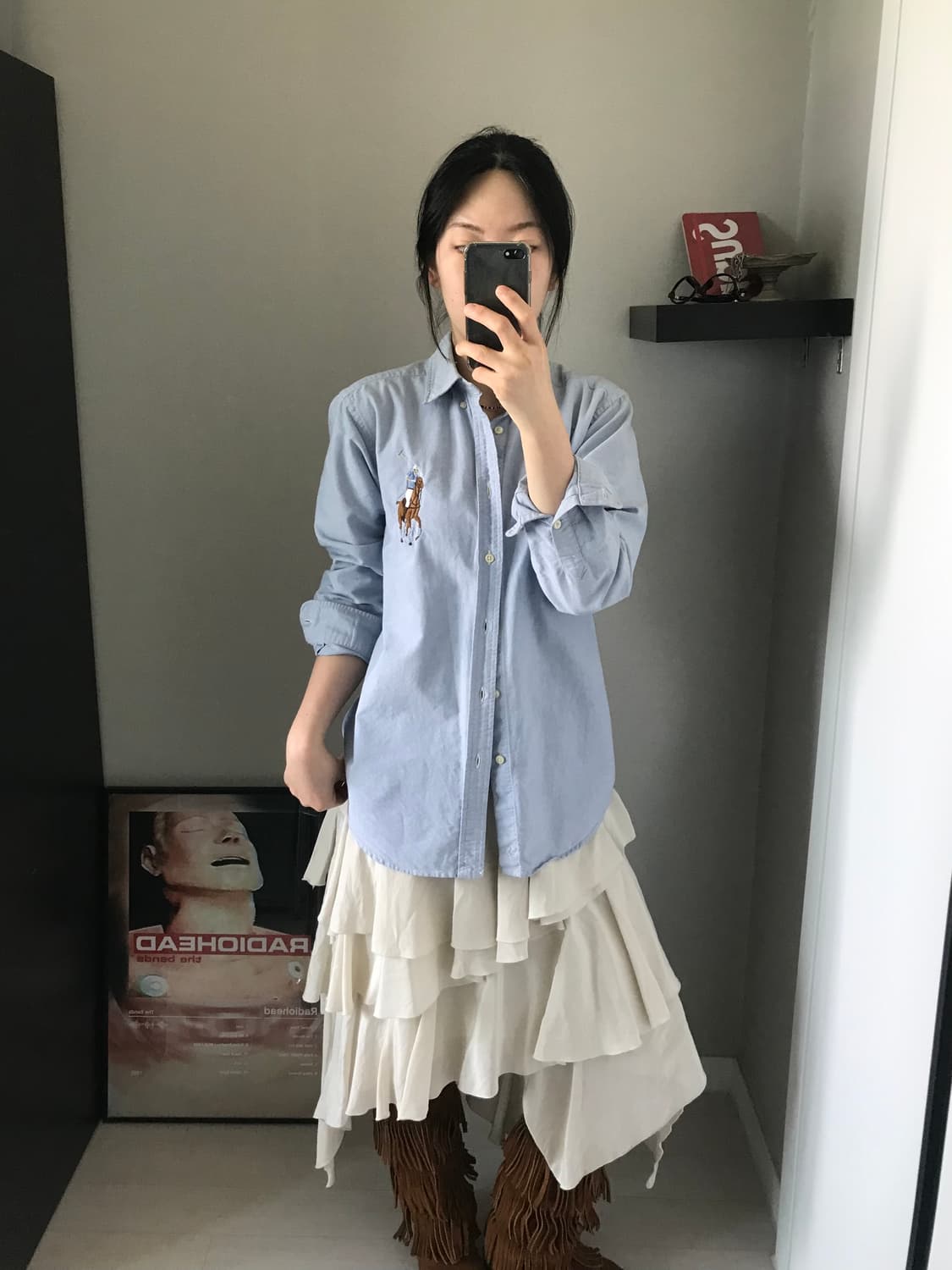 폴로 랄프로렌 빅포니 로고 스카이블루 셔츠  상품이미지4