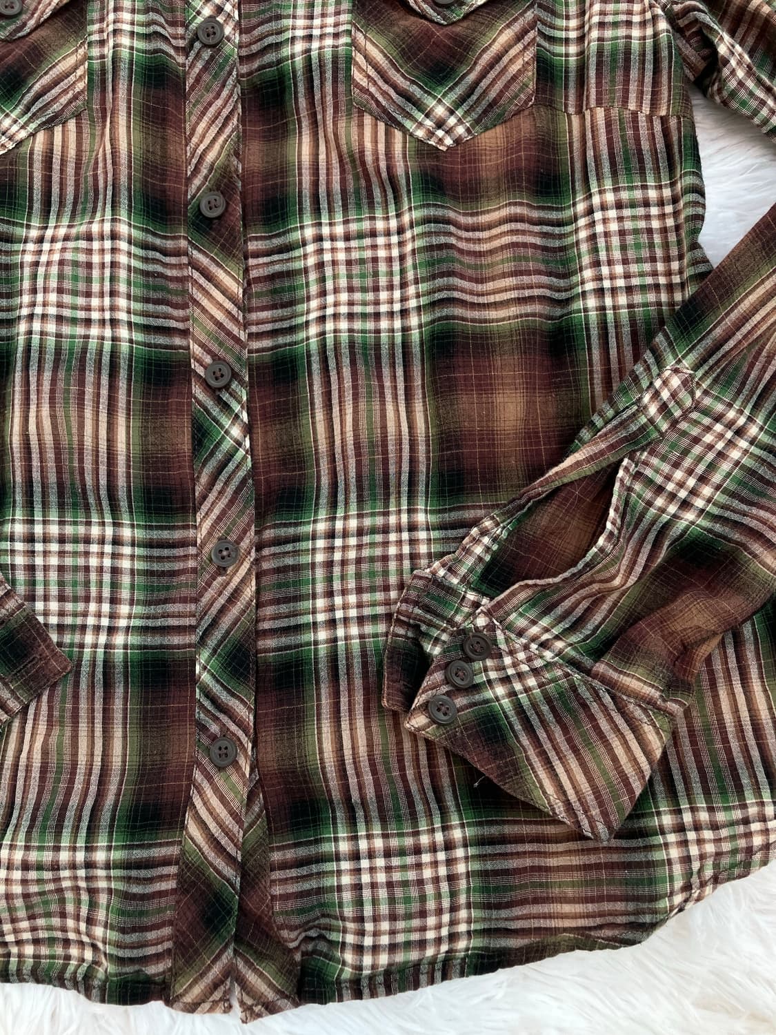 빈티지 펑키 갸루 체크 셔츠 y2k 스트릿 갸루 펑키 일본빈티지699 상품이미지4