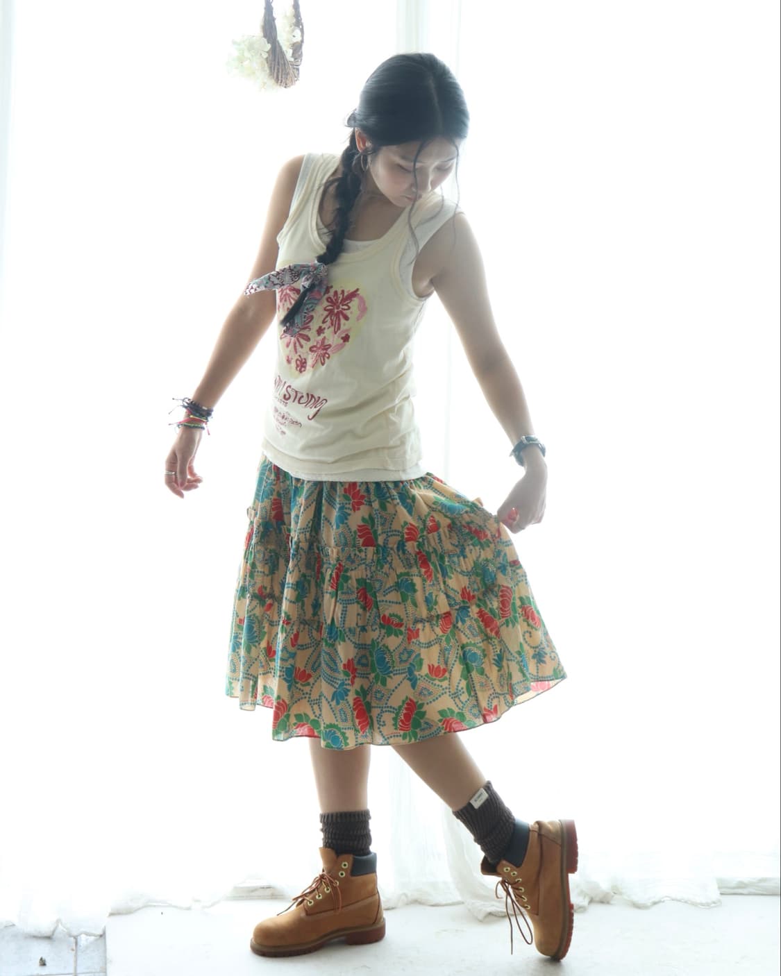 [Marc Jacobs] Green Floral Tiered Skirt 상품이미지6