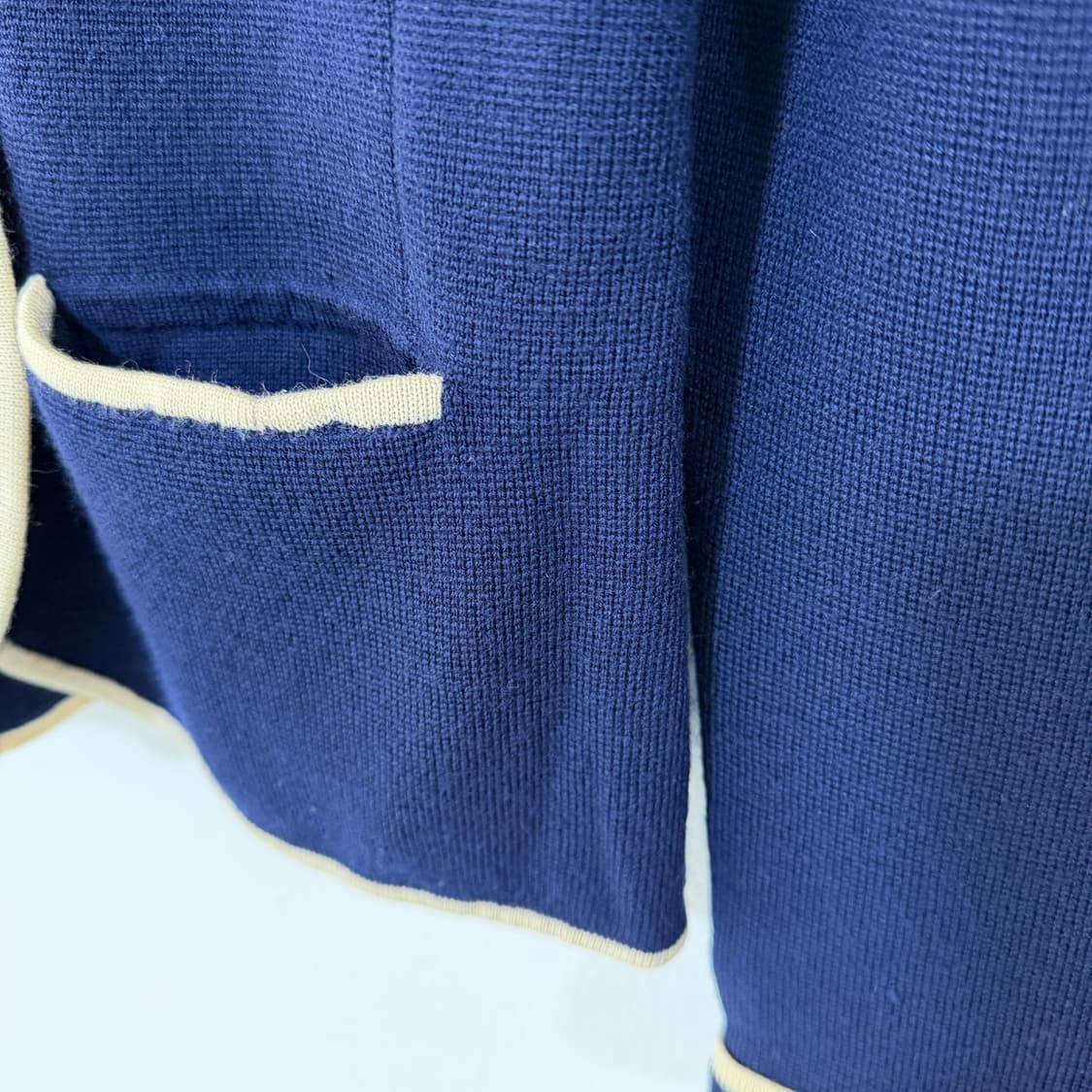 [M] 로렌 랄프로렌 파이핑 가디건 네이비 상품이미지6