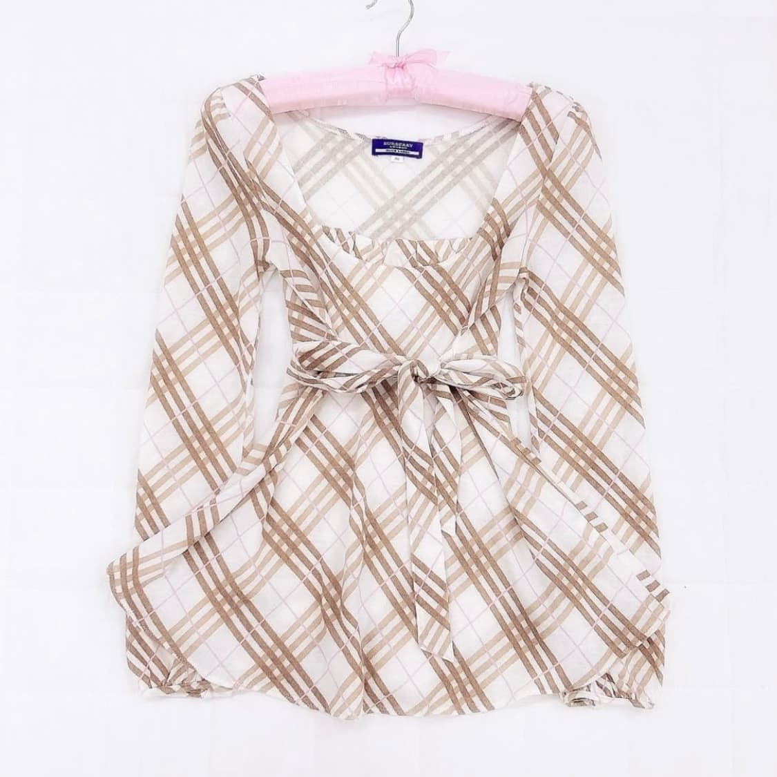 버버리 라떼맛 체크 블라우스  상품이미지1