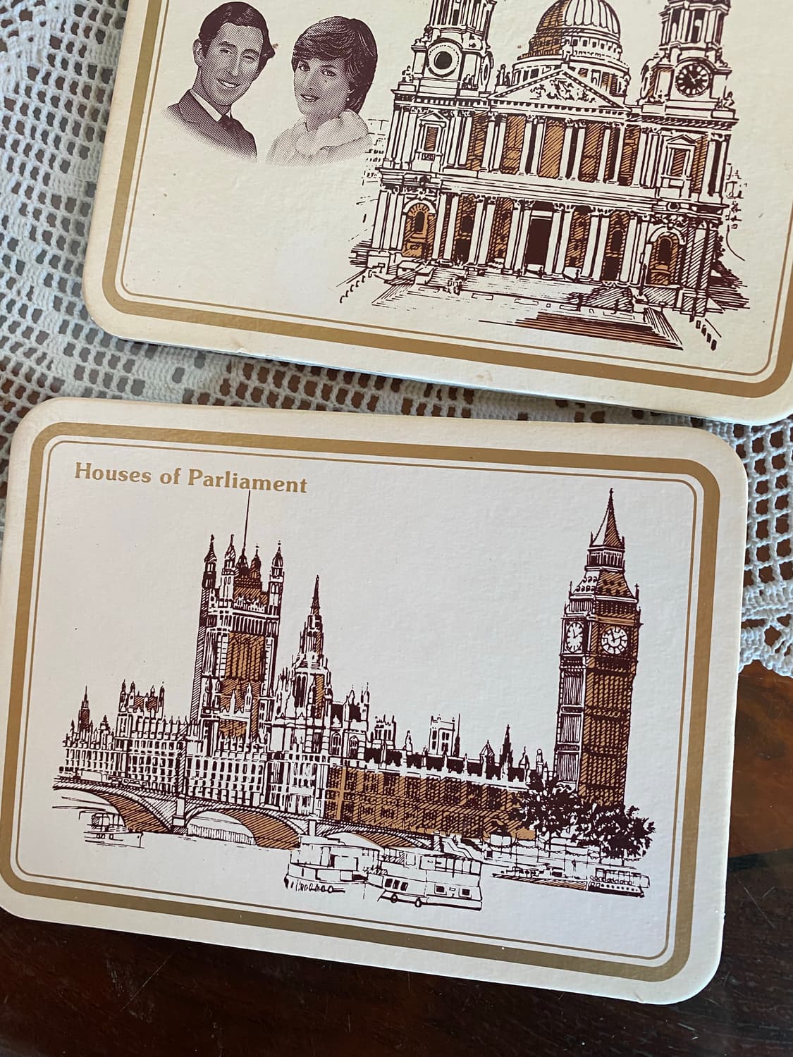 빈티지 영국 런던 플레이스 코스터 그릇받침대 상품이미지2