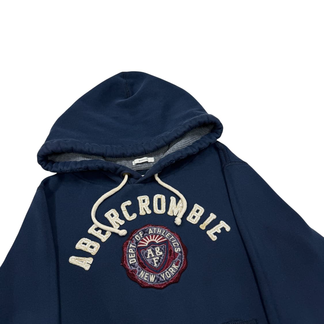 아베크롬비 빈티지 Y2K 데미지 그런지 스펠로고 기모 후드티 네이비 상품이미지2