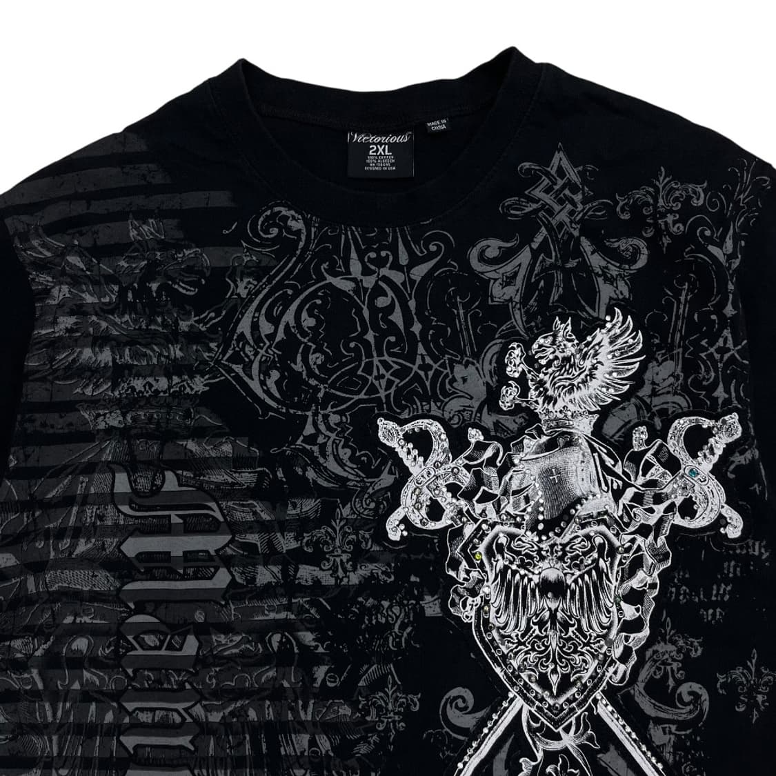 00s 재팬 프린팅 블랙 락시크 반팔티 2XL 상품이미지5