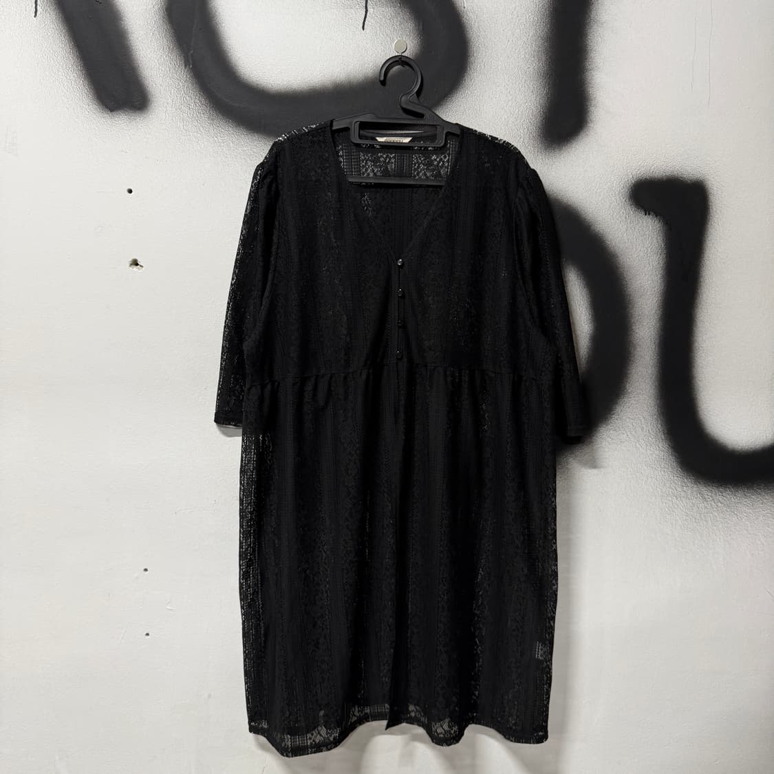 VTG 빈티지 고딕 플레어 크로쉐 펀칭 롱 가디건 상품이미지1