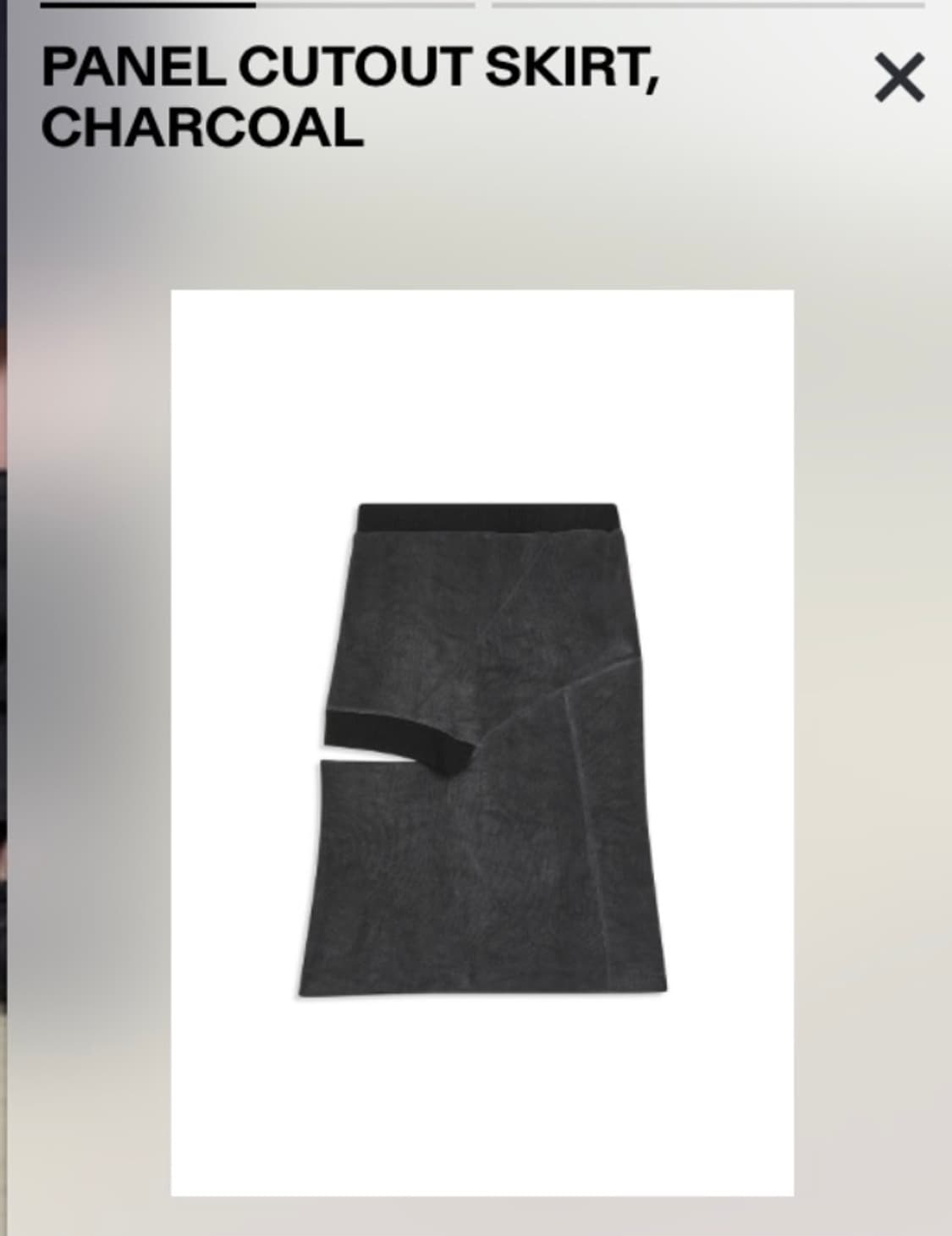 오픈와이와이 PANEL CUTOUT SKIRT, CHARCOAL 상품이미지3