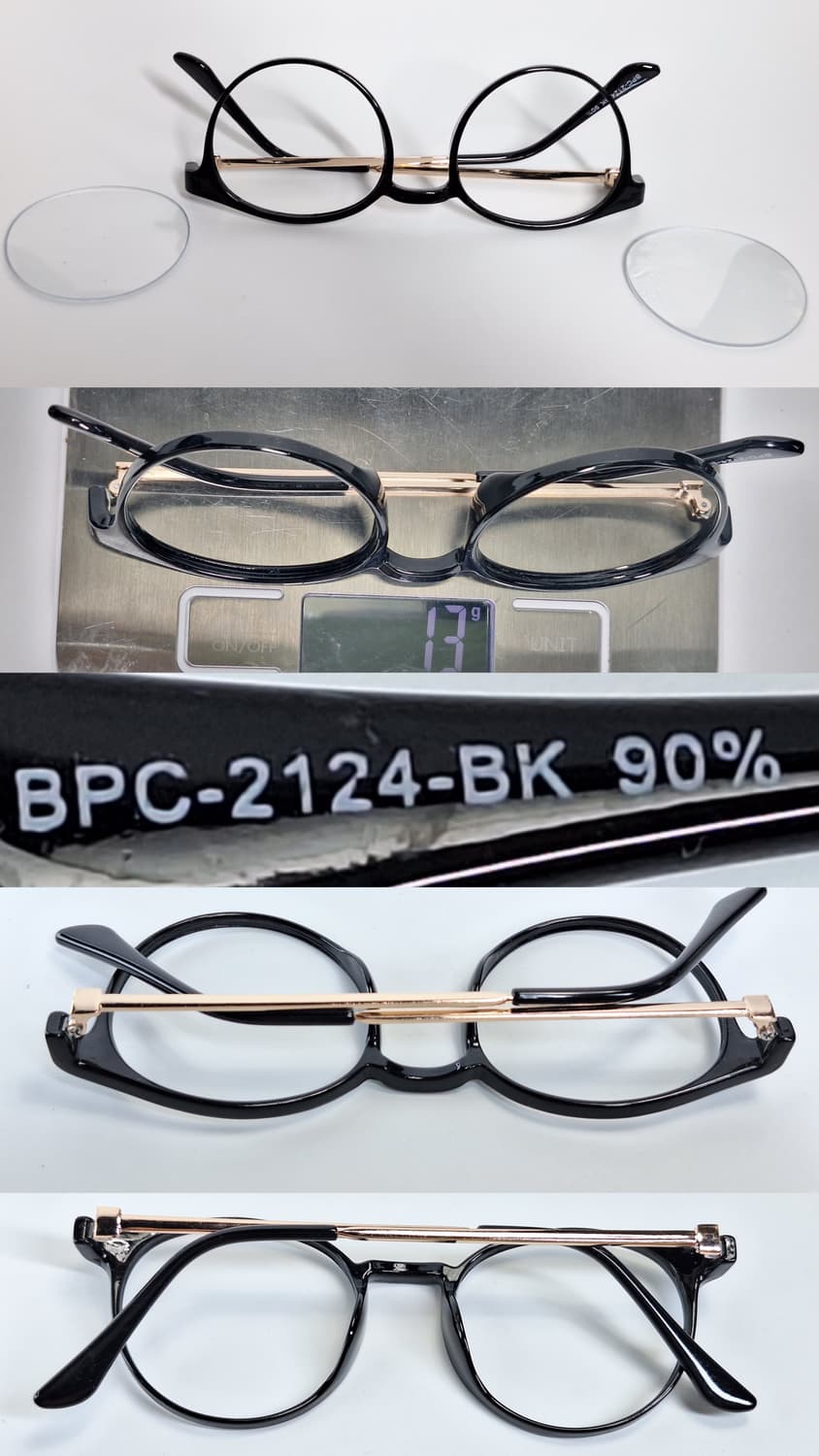 일본 수입 3coins BPC-2124 블랙 골드 보스턴 안경테 패션 상품이미지9