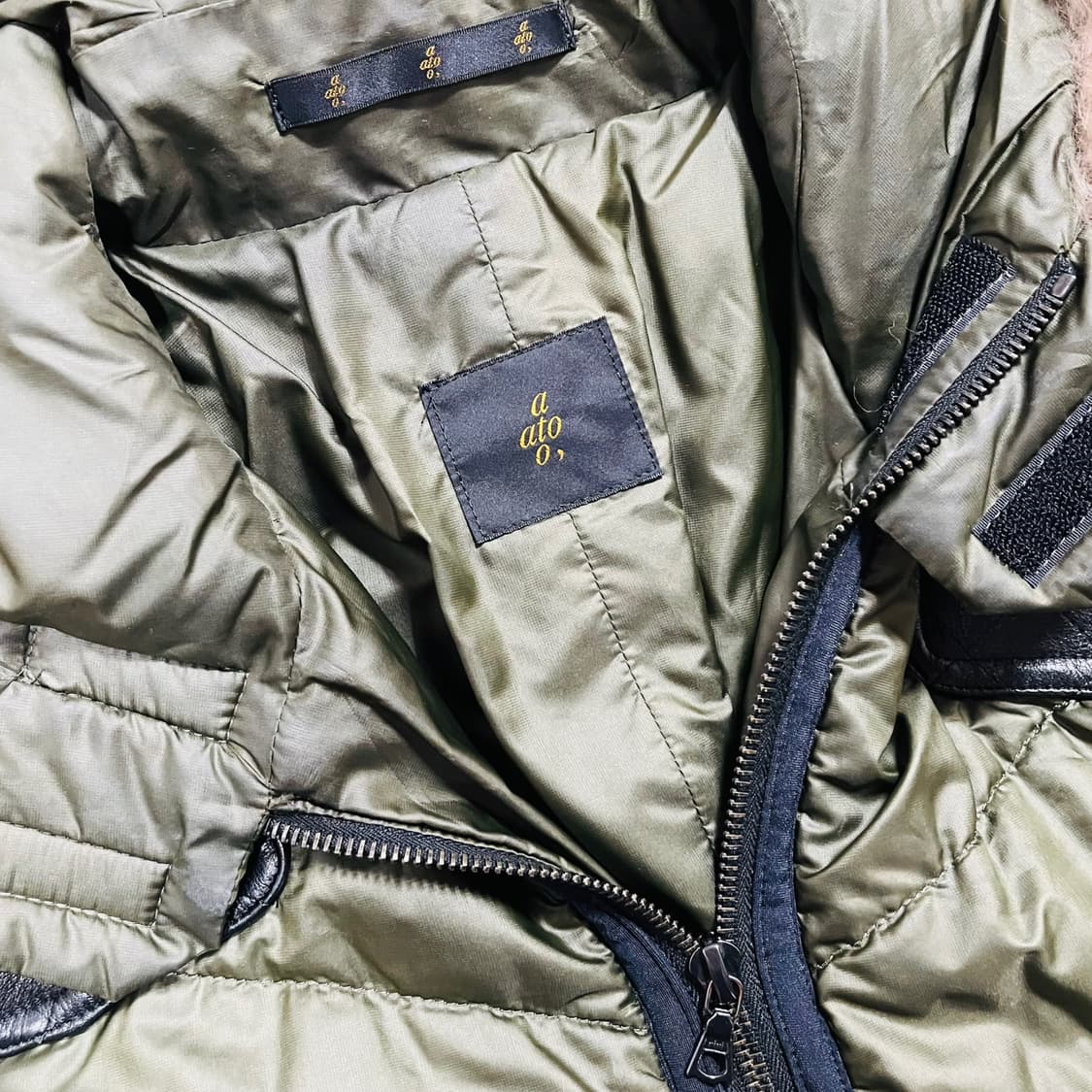 ata Archive y2k 투웨이 레더 디테일 패딩 자켓 상품이미지6