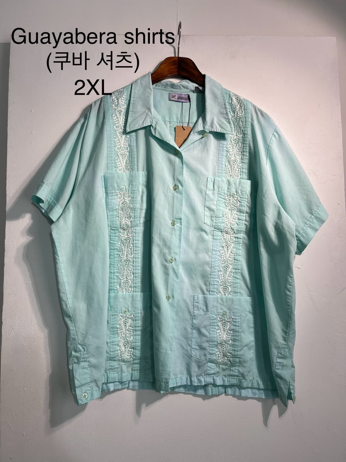 Guayabera shirts (쿠바 셔츠)  2XL 상품이미지1