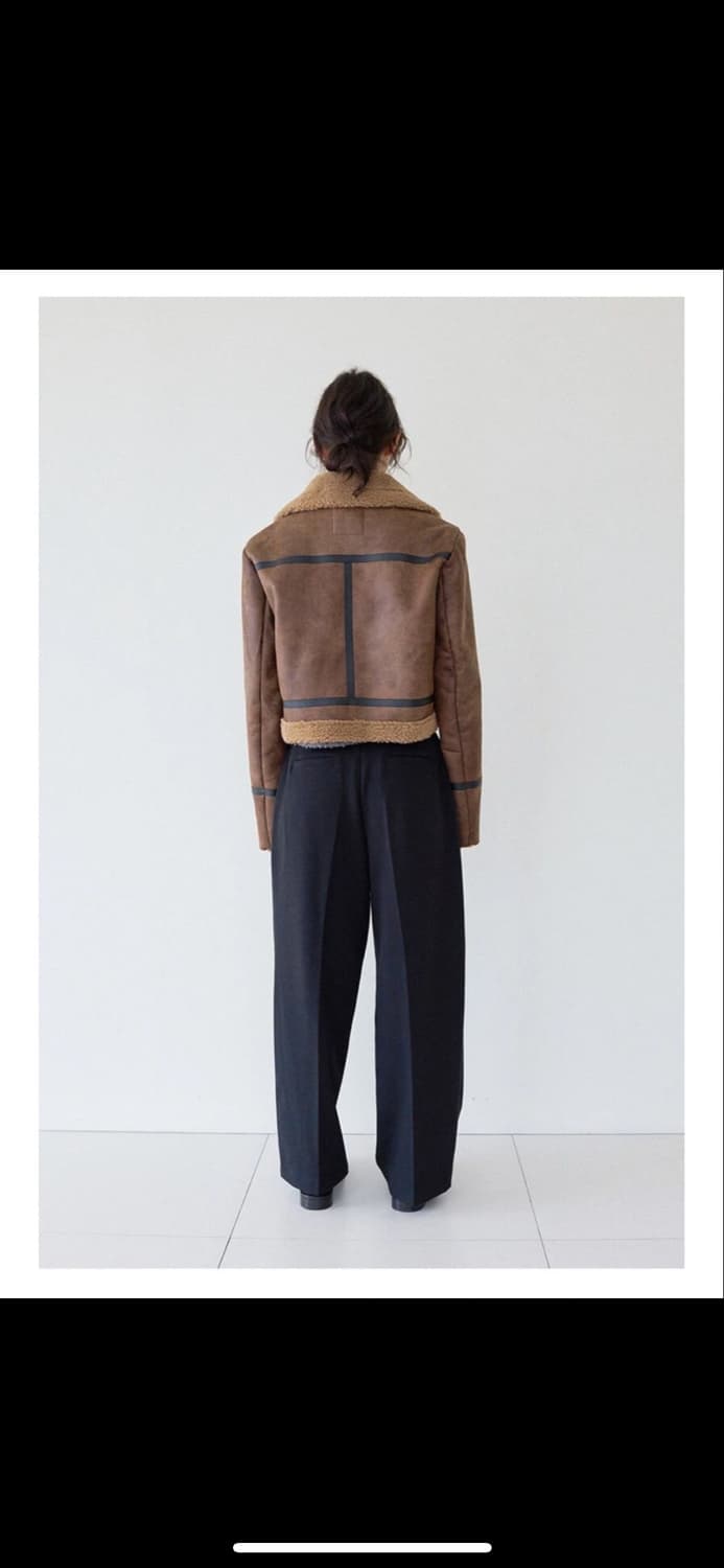 라티젠 크롭 쉐어링 자켓 브라운 상품이미지3