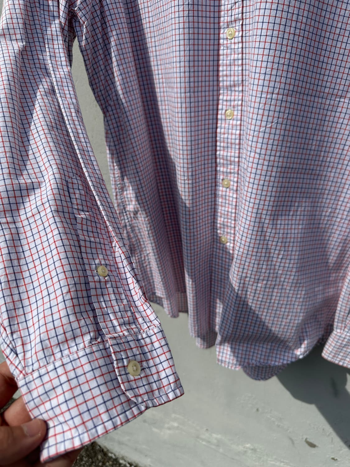 [XL] 폴로 랄프로렌 레드 네이비 체크 포플린 셔츠 상품이미지5