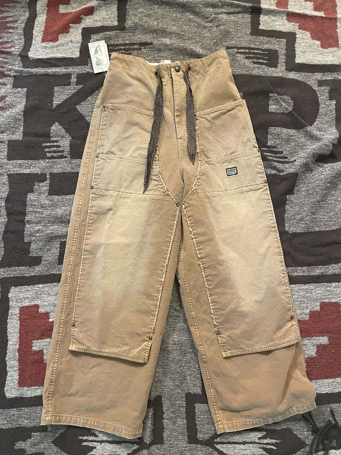 캐피탈 캔버스 더블니 이지 버기팬츠(HOBO데미지드) 골드 상품이미지1