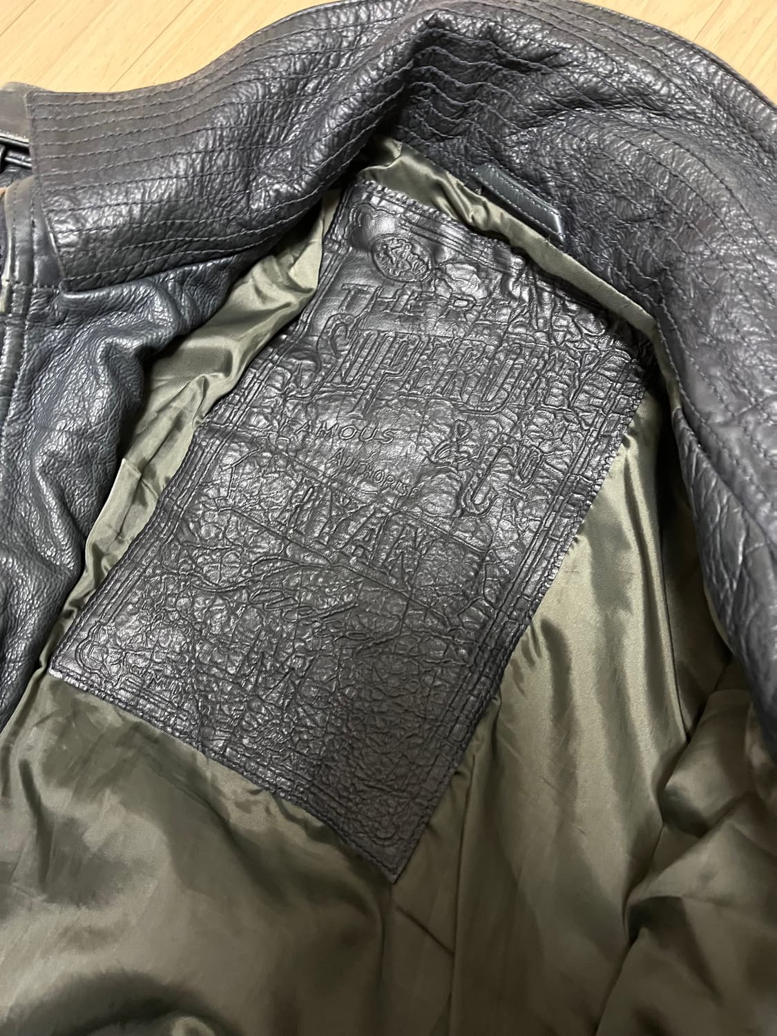 베컴 슈퍼드라이 하이넥 레더자켓  상품이미지4