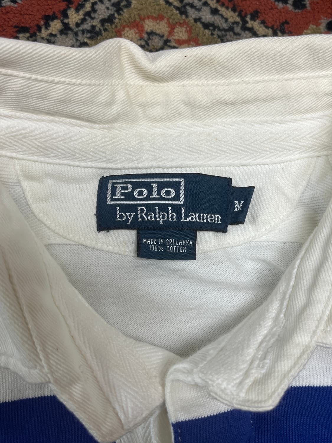 [M] 폴로랄프로렌 블루 화이트 럭비티 상품이미지3