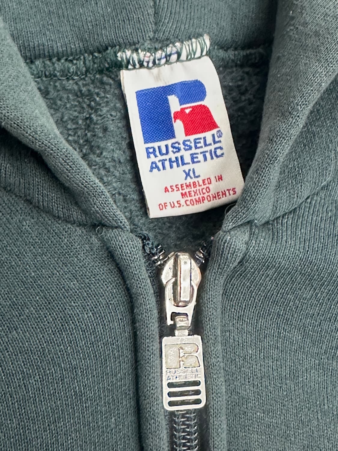 90s 러셀 카키 후드집업 XL 상품이미지4