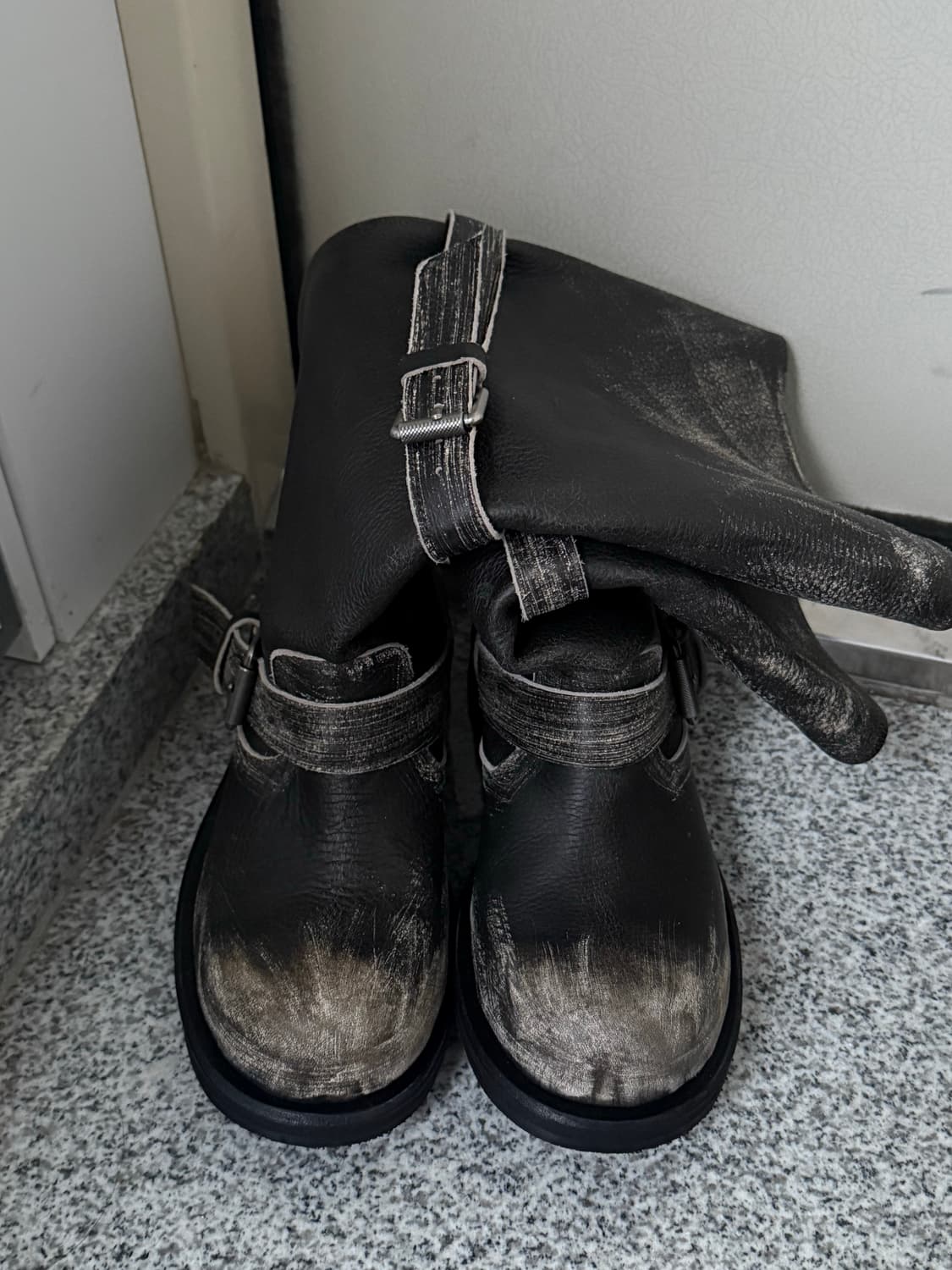 네거티브쓰리 Slouchy Long boots_Rub off black 상품이미지7