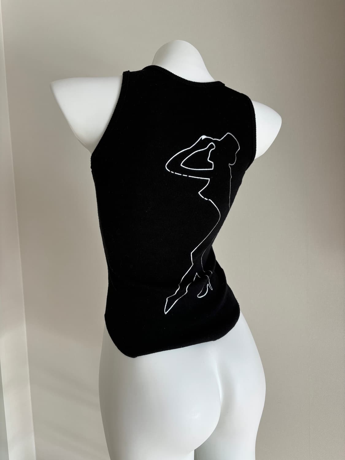 Soul Divas Y2K 슬리브리스 그런지 펑크 블랙 나시 오네갸루 상품이미지5