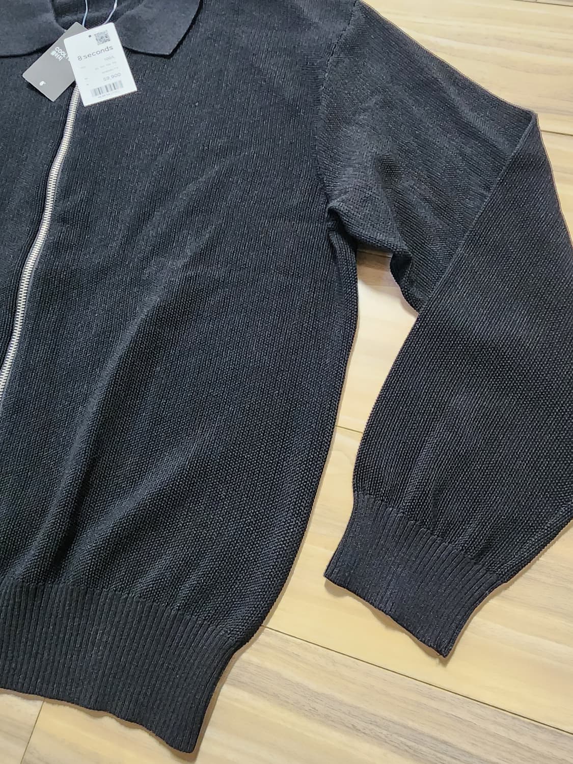 에잇세컨즈카라넥집업가디건블랙L 상품이미지2