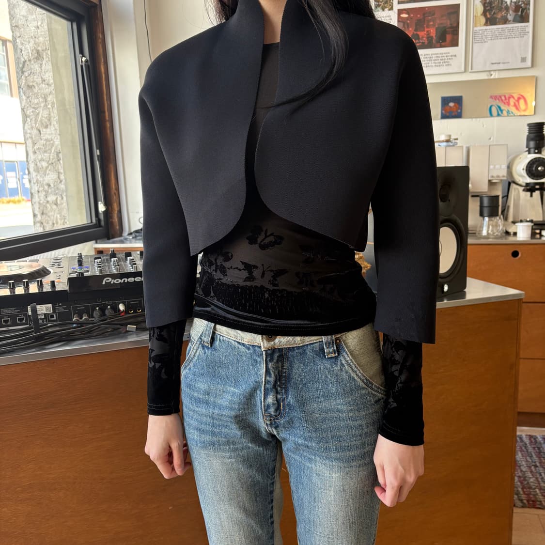 히로코 코시노 더블 매쉬 볼레로 상품이미지3