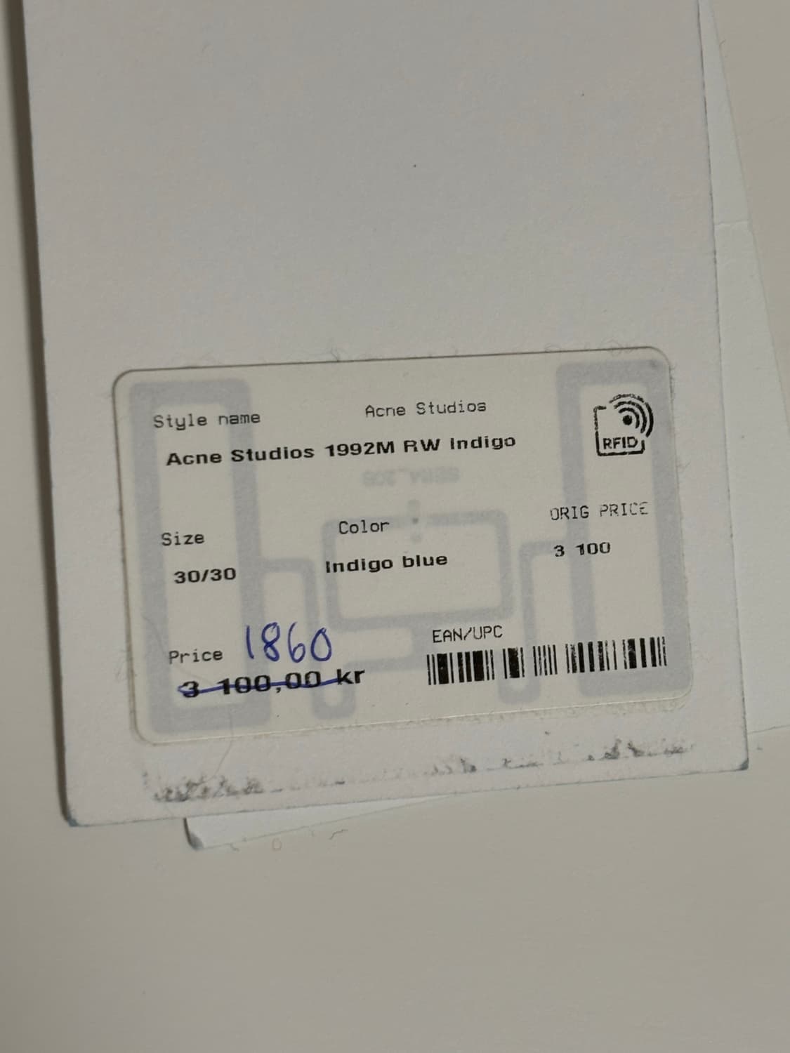 아크네 24fw 인디고 1992 진 상품이미지7