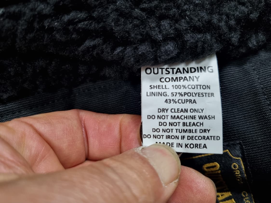 아웃스탠딩 블랙 데님 후리스 안감 자켓 m 상품이미지5