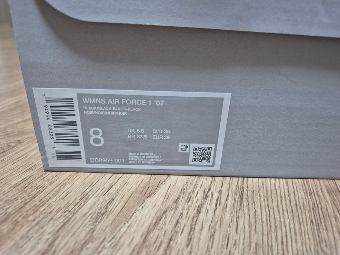 나이키 에어포스 1 올검 WMNS AIR FORCE 1 07 블랙 250 상품이미지6