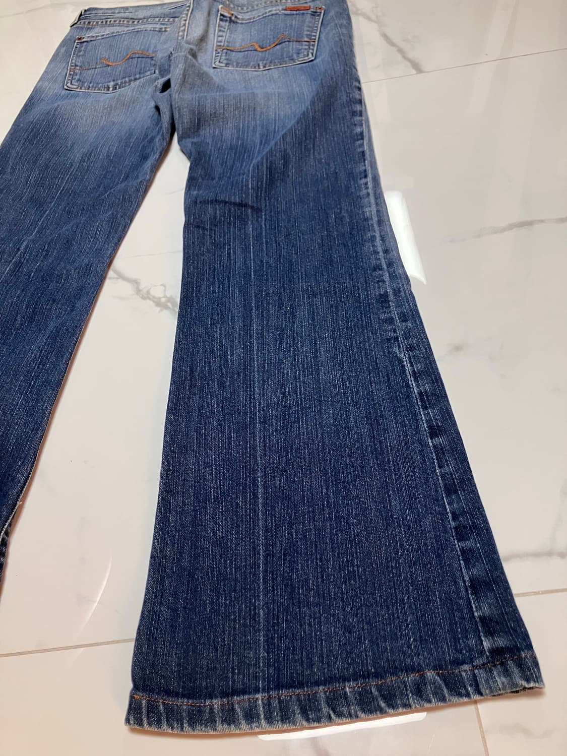 Y2K 세븐진 로우라이즈 부츠컷 데님 청바지 상품이미지3