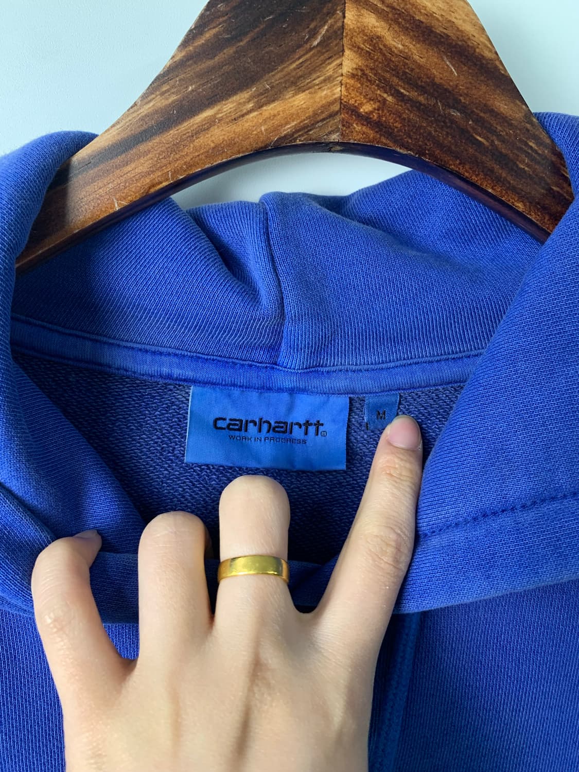 칼하트 wip 스펠아웃 블루 후드티 상품이미지6