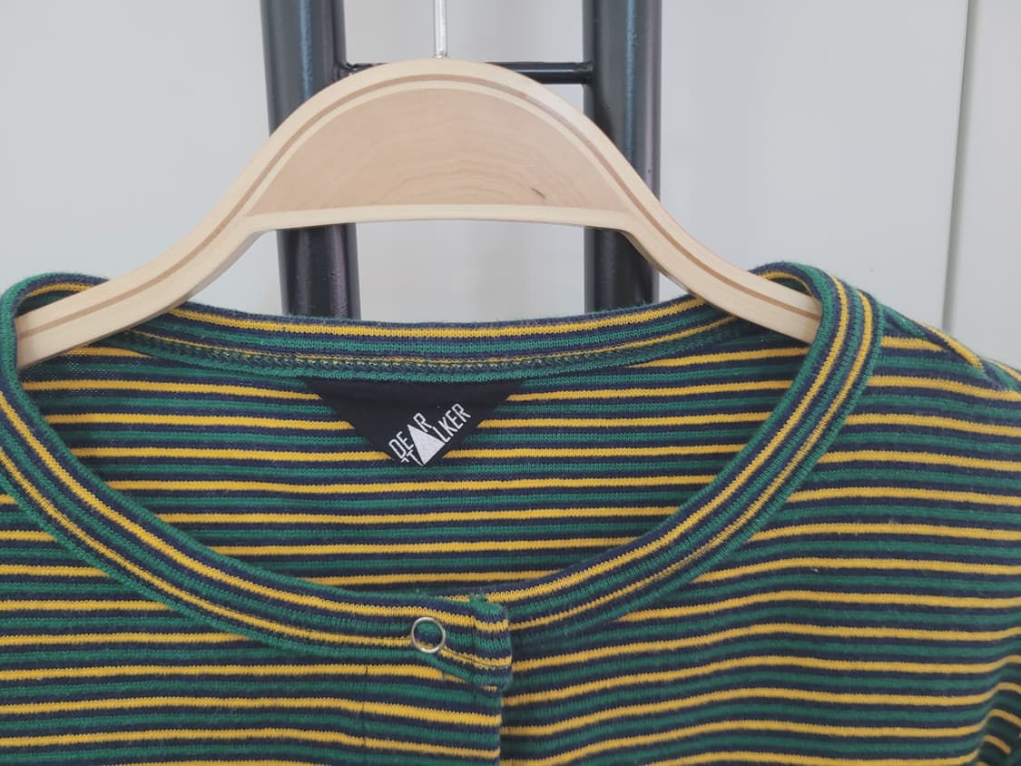 디어스토커 스트라이프 크롭 티셔츠 가디건 55~66 상품이미지2