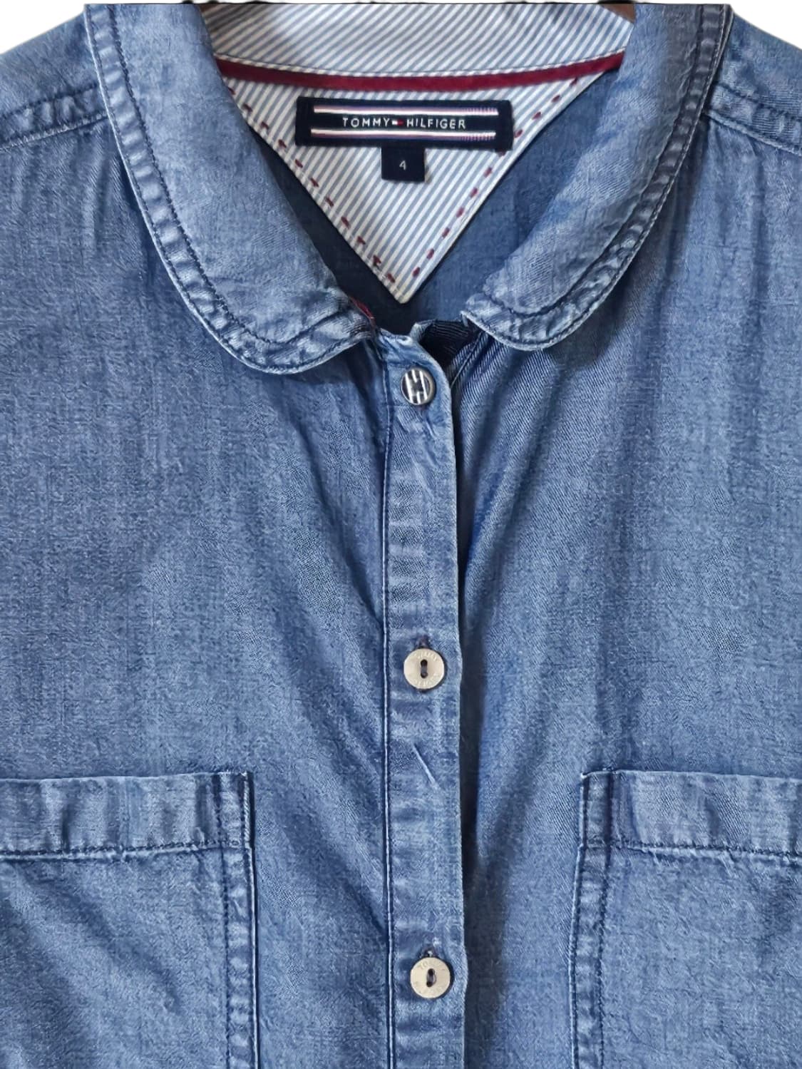 봄데일리룩 | 타미힐피거 데님 셔츠 원피스 55 | 벨트포함 A라인핏 상품이미지4