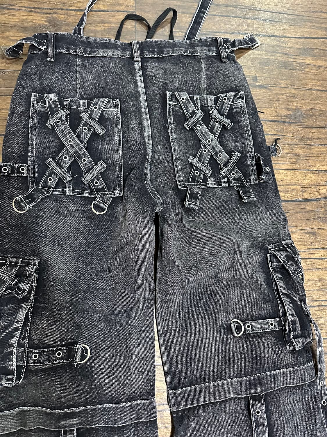 블랙 워싱 데님 카고 바지 30사이즈 상품이미지6