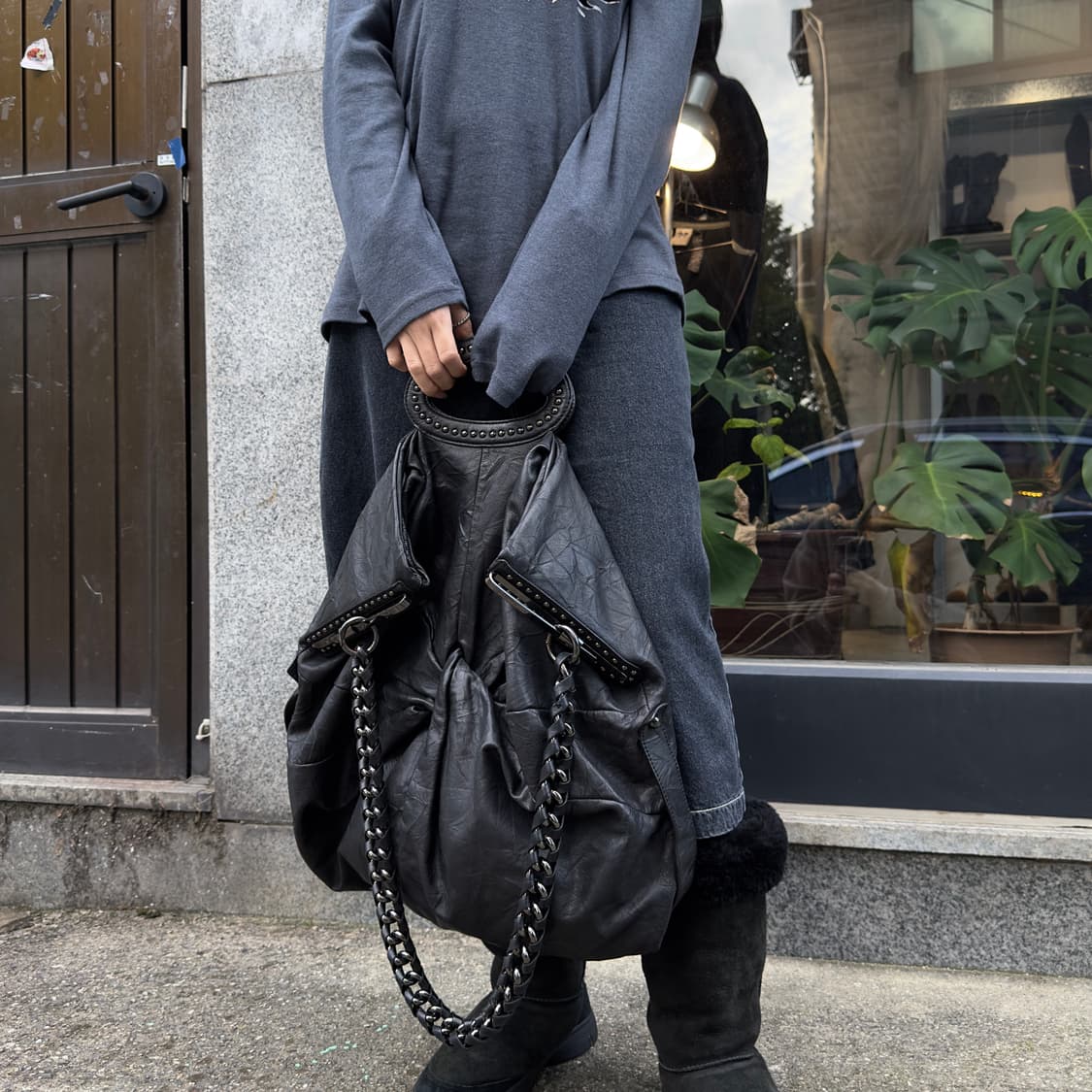 00s 게스 XL 레더 노트 퍼스 가방 상품이미지8