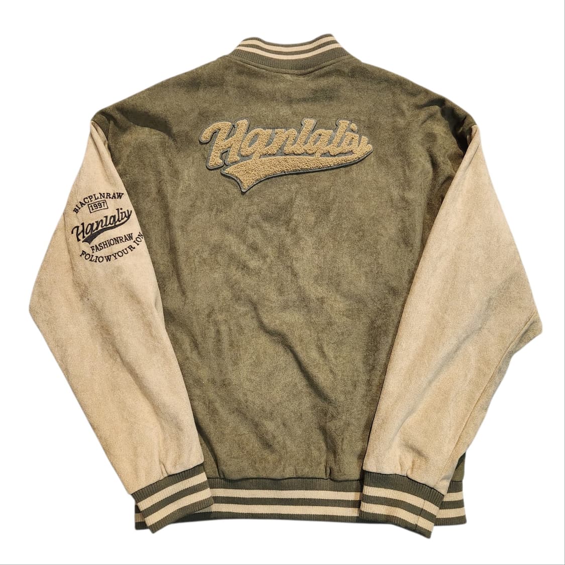 스웨이드 배색 야구 점퍼 자켓 상품이미지2