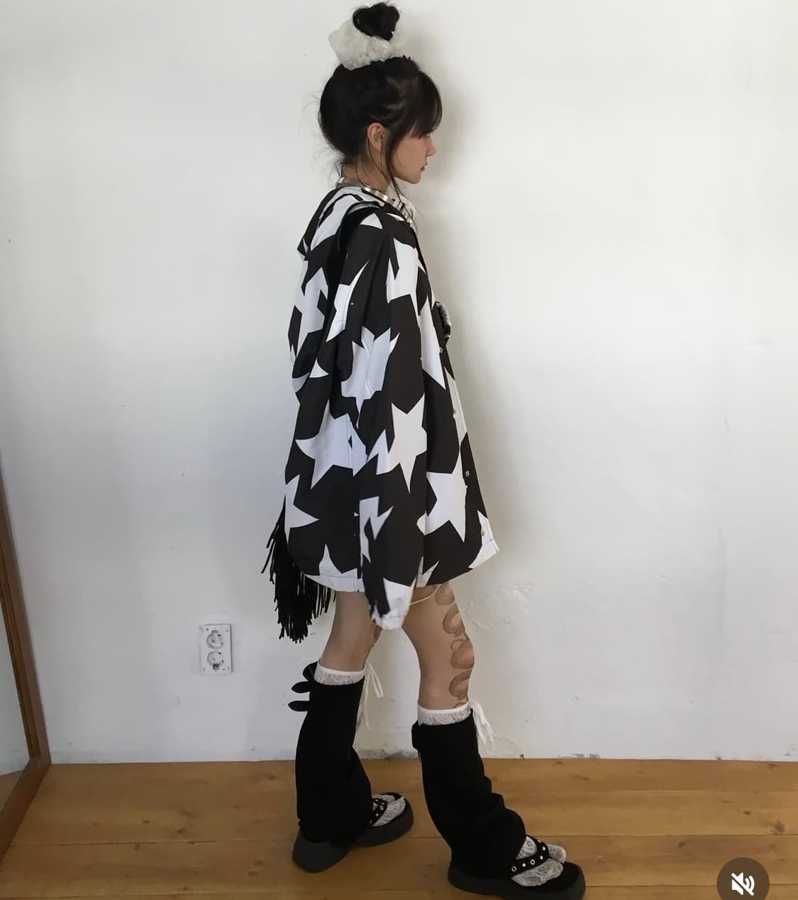 베이프 스타 바람막이 (검흰) 상품이미지4