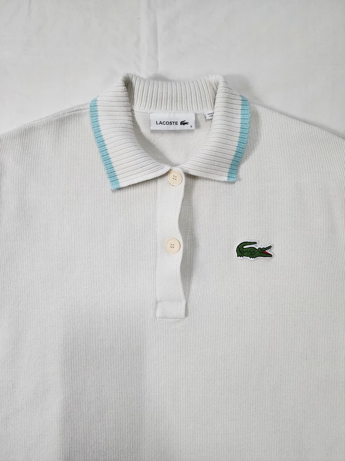 라코스테 우먼 컬러블록 스웻 폴로 니트 반팔 카라티 상품이미지5