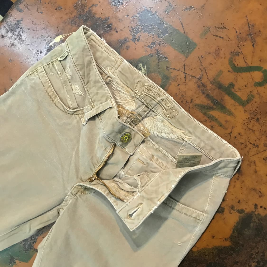 로빈스진 베이지 코튼 카고 스키니 팬츠 골반 28 사이즈 상품이미지5