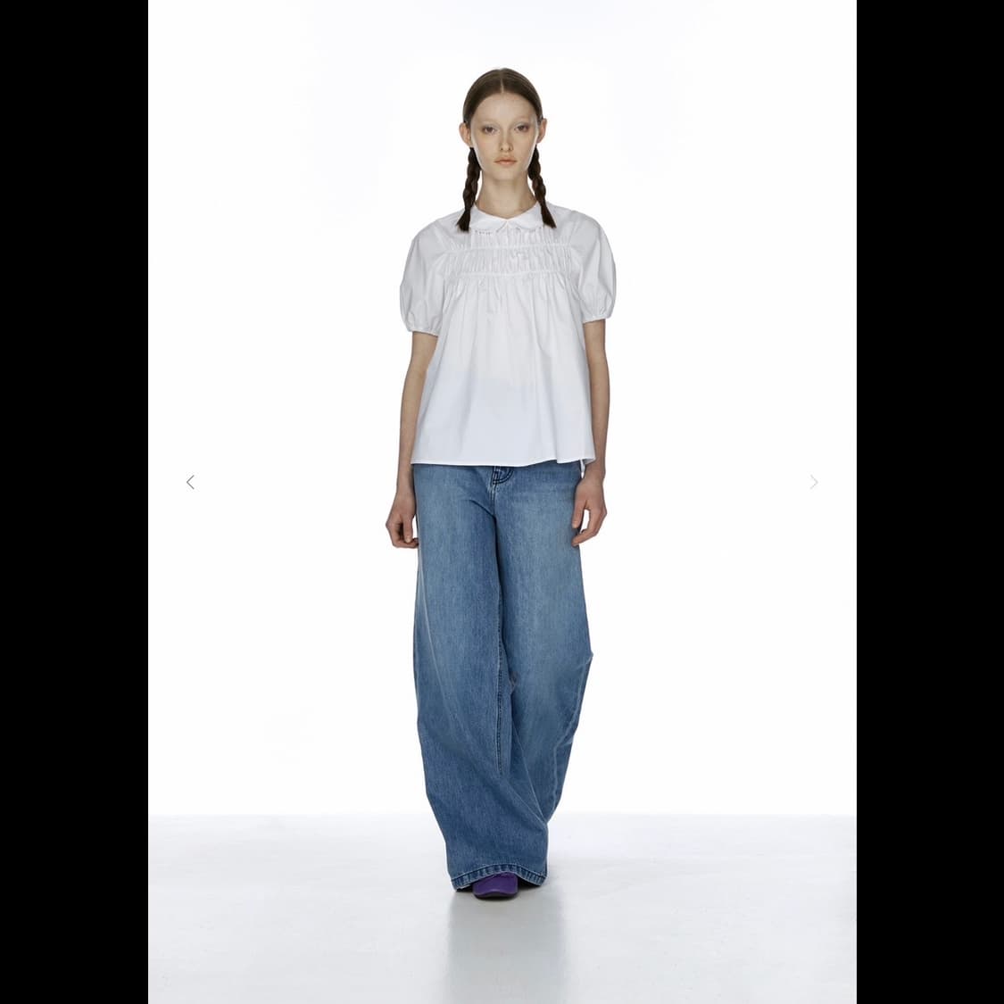 버뮬라 GATHER 칼라 블라우스 (새상품) 상품이미지10